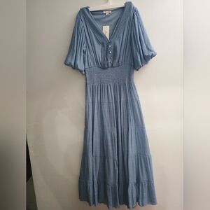 Elegant Sky Blue Maxi Dress